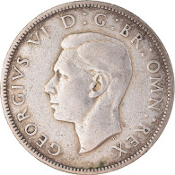 Monnaie, Grande-Bretagne, George VI, Florin, Two Shillings, 1945, TTB, Argent - J. 1 Florin / 2 Shillings