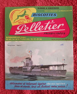 Buvard Biscottes Pelletier Porte Avion Béarn - Biscotti