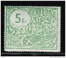 GREAT BRITAIN GB 1971 POSTAL STRIKE MAIL GREENOCK SCOTLAND SAME DAY DELIVERY SERVICE 5s LIGHT GREEN PERFORATED NHM - Cinderelas