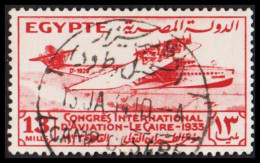 1933. EGYPT. CONGRES INTERNATIONAL D'AVIATION 13 MILLS. Plane Motive. Fine Cancel.  (Michel 188) - JF536730 - Used Stamps