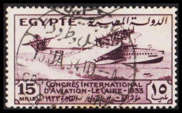 1933. EGYPT. CONGRES INTERNATIONAL D'AVIATION 15 MILLS. Plane Motive. (Michel 189) - JF536731 - Gebruikt