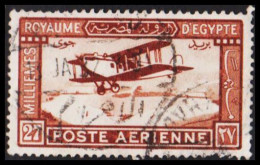 1929. EGYPT. POSTE AERIENNE 27 M. Thin Spot. Plane Motive. (Michel 152) - JF536732 - Gebruikt