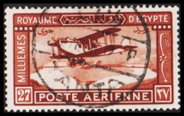 1929. EGYPT. POSTE AERIENNE 27 M. Fine Cancel. Plane Motive. (Michel 152) - JF536733 - Gebraucht