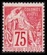 1881-1886. COLONIES FRANCAIS. 75 C COLONIES POSTES. Hinged. - JF536771 - Altri & Non Classificati