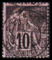 1881-1886. COLONIES FRANCAIS. 10 C COLONIES POSTES. Cancelled PAPEETE.  - JF536776 - Andere & Zonder Classificatie