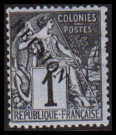 1891. RÉUNION. RÉUNION On 1 C COLONIES POSTES. Hinged. (Michel 17) - JF536781 - Neufs