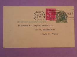 DD5 USA  BELLE  CARTE ENTIER   1950 NEW YORK A PARIS FRANCE   +AFF.  INTERESSANT+++ - Autres & Non Classés
