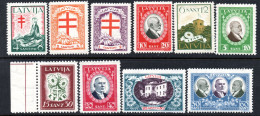 1984. LATVIA 1930 & 1931 ANTI-TUBERCULOSIS # B56-B 65, B72-B81 MH. B 64 DAMAGED - Lettland