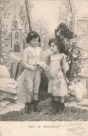 ENFANTS - Deux Enfants Déguisés - Voici Le Printemps  - Carte Postale Ancienne - Scènes & Paysages