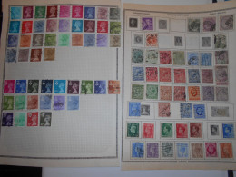 Grande-bretagne Collection , 120 Timbres Obliteres Sur Pages D Album - Collections