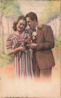 ARTS - Peintures Et Tableaux - Un Couple - Homme Chuchotant Des Mots Doux - Carte Postale Ancienne - Peintures & Tableaux