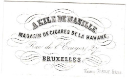 Belgique "Carte Porcelaine"  Porseleinkaart, A L'ile De Manille, Cigares De La Havane, Bruxelles, Dim:61x37mm - Cartes Porcelaine