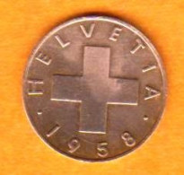 Monnaie - SUISSE - 1958 - 1 Centime Croix Suisse - Autres & Non Classés
