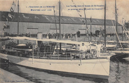 44-SAINT-NAZAIRE- SOUVENIR DE LA SEMAINE MARITIME 1908- LES YACHTS DANS LE BASSIN DE ST-NAZAIRE AU 1er PLAN L'AMIRAL - Saint Nazaire