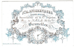 Belgique "Carte Porcelaine"  Porseleinkaart, F. H. Knickenberg, Horloger, Bruxelles, Dim:90x57mm - Cartes Porcelaine