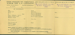 Guerre 40 Formulaire Adhésion Aux Amis De La Légion Française Des Combattants Lyon Rhône Questionnaire - Guerre De 1939-45