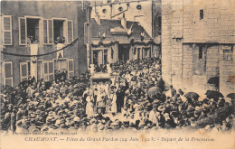 52-CHAUMONT- FÊTES DU GRAND PARDON 24 JUIN 1923 DEPART DE LA PROCESSION - Chaumont