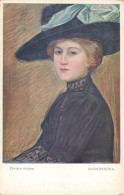 ARTS - Peintures Et Tableaux - Portrait D'une Femme Avec Un Grand Chapeau - Carte Postale Ancienne - Paintings