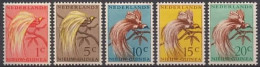 Nederlands Nieuw Guinea 1954, Paradijsvogels Birds NVPH 25-29 MH* - Nederlands Nieuw-Guinea