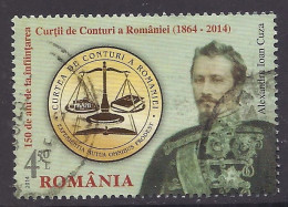 Romania 2014 - Alexandru Ioan Cuza, 150th Anniversary Romanian Court Of Accounts, Justice, Logo, Scale Weighs - Used - Usado