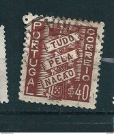 N° 582 Tout Pour La Nation 40c  Timbre Portugal Oblitéré 1935-1936 - Oblitérés