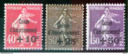Francia 1930 Unif.266/68 **/MNH VF/F - Cert R.Diena - Unused Stamps