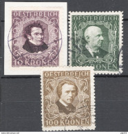 Austria 1922 Unif.293B,294B,296B O/used VF/F - Gebraucht