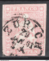 Svizzera 1854 Unif.28 O/Used VF/F - Gebruikt