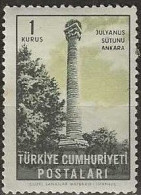TURKEY 1963 Julian's Column, Ankara -  1k. - Green And Olive MNH - Unused Stamps