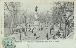 Marseille * Perspective Des Allées De Meilhan Et Des Capucines * Statue - The Canebière, City Centre