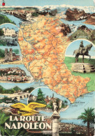 CARTE GEOGRAPHIQUE - La Route Napoléon - Monuments - Colorisé - Carte Postale Ancienne - Carte Geografiche