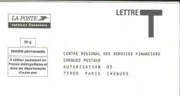 Enveloppe Réponse T - Services Financiers De La Poste - Cards/T Return Covers