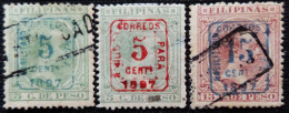Espagne > Colonies Et Dépendances > Philipines 1898  King Alfonso XIII  Surchargés Edifil N° 124A_124B_124D - Philippines