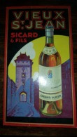 "Vieux St. JEAN Sicard Et Fils" Plaque Carton 24x42 - TB - Reclame