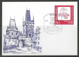 CP - Entier - Briefmarken Weltausstellung Praga '88 - Obli. Berlin 1085 - 03/05/1988. - Postales - Nuevos