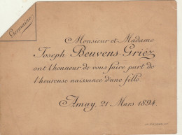 Beuvens Griez à Amay 1894 - Naissance & Baptême