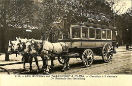 France (75) Paris - Paris - Les Moyens De Transport A Paris - Omnibus à 3 Chevaux - Nahverkehr, Oberirdisch