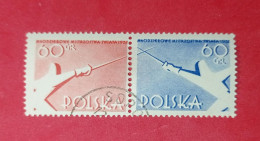 1957 Poland - Jointprint Serie Gestempeld - Fencing