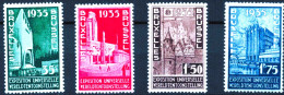 Timbre - Belgique - COB 386/89** MNH - 1934 - Exposition De Bruxelles 1935 - Cote 70 - Nuevos