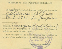 Guerre 40 Préfecture Pyrénées Orientales A Satisfait Aux Opérations De Recensement Des étrangers Recherche Juifs - Oorlog 1939-45