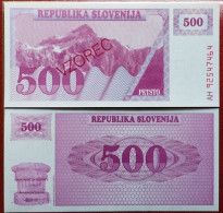 Slovenia 500 Tolar.Specimen1992 (VZOREC) P.8a UNC (B/1-58 - Fictifs & Spécimens