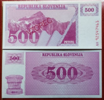 Slovenia 500 Tolar.Specimen1992 (VZOREC) P.8a UNC (B/1-58 - Slovenia