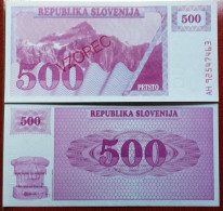 Slovenia 500 Tolar.Specimen1992 (VZOREC) P.8a UNC (B/1-58 - Slovenia