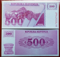 Slovenia 500 Tolar.Specimen1992 (VZOREC) P.8a. UNC (B/1-58 - Fiktive & Specimen