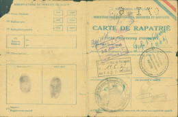 Guerre 40 Carte Rapatrié Papier D'identité Pr Prisonnier Déporté Cachet Centre Formalités Poitiers & 20e Région - WW II