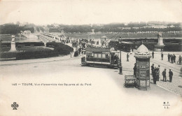 Tours * Vue D'ensemble Des Squares Et Du Pont * Tram Tramway * Kiosque à Journaux - Tours