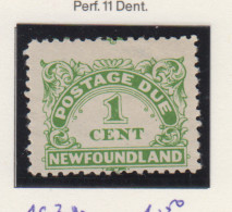 Newfoundland Michel-cat. Taks/due 1C Zonder Gom - 1908-1947