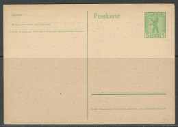 CP - Entier Postal - Sowjet Zone - 5Pf. Stadt Berlin - Ungebraucht - Ours. - Postales - Nuevos