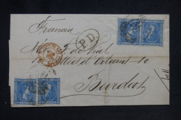 ESPAGNE - Lettre Pour La France En 1875, Affranchissement 4 Exemplaires 10c  - L 147788 - Storia Postale