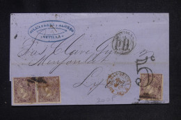 ESPAGNE - Lettre De Sévilla Pour La France En 1869 - L 147789 - Storia Postale